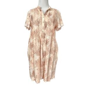 Faherty Womens Linen Blend Dress XS Peach Tropical Palm Beach Coastal Boho
